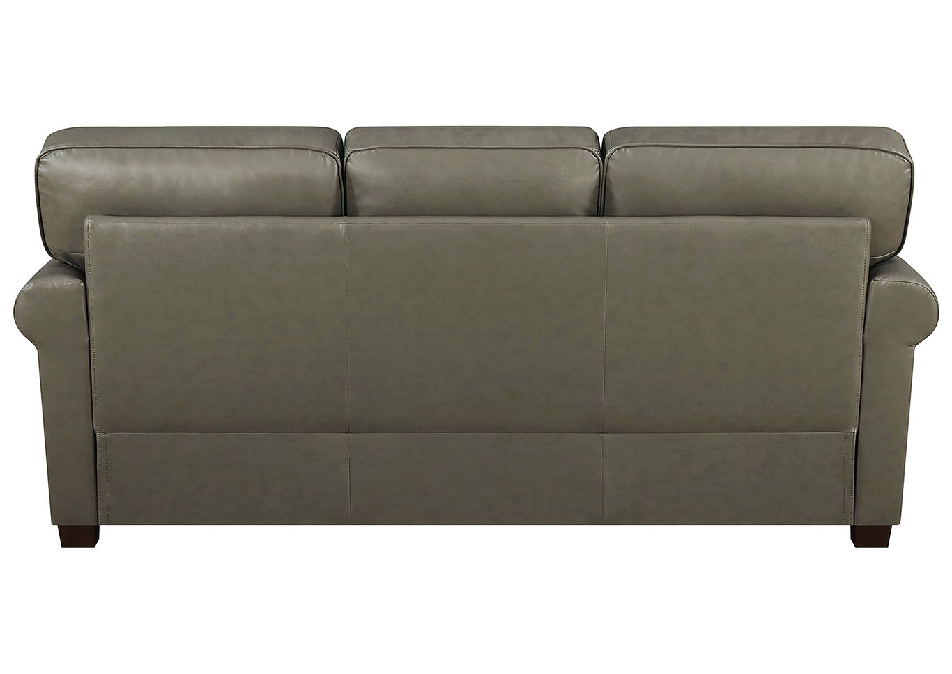 April Gray Leather Match Stationary Sofa,Taba Home Furnishings